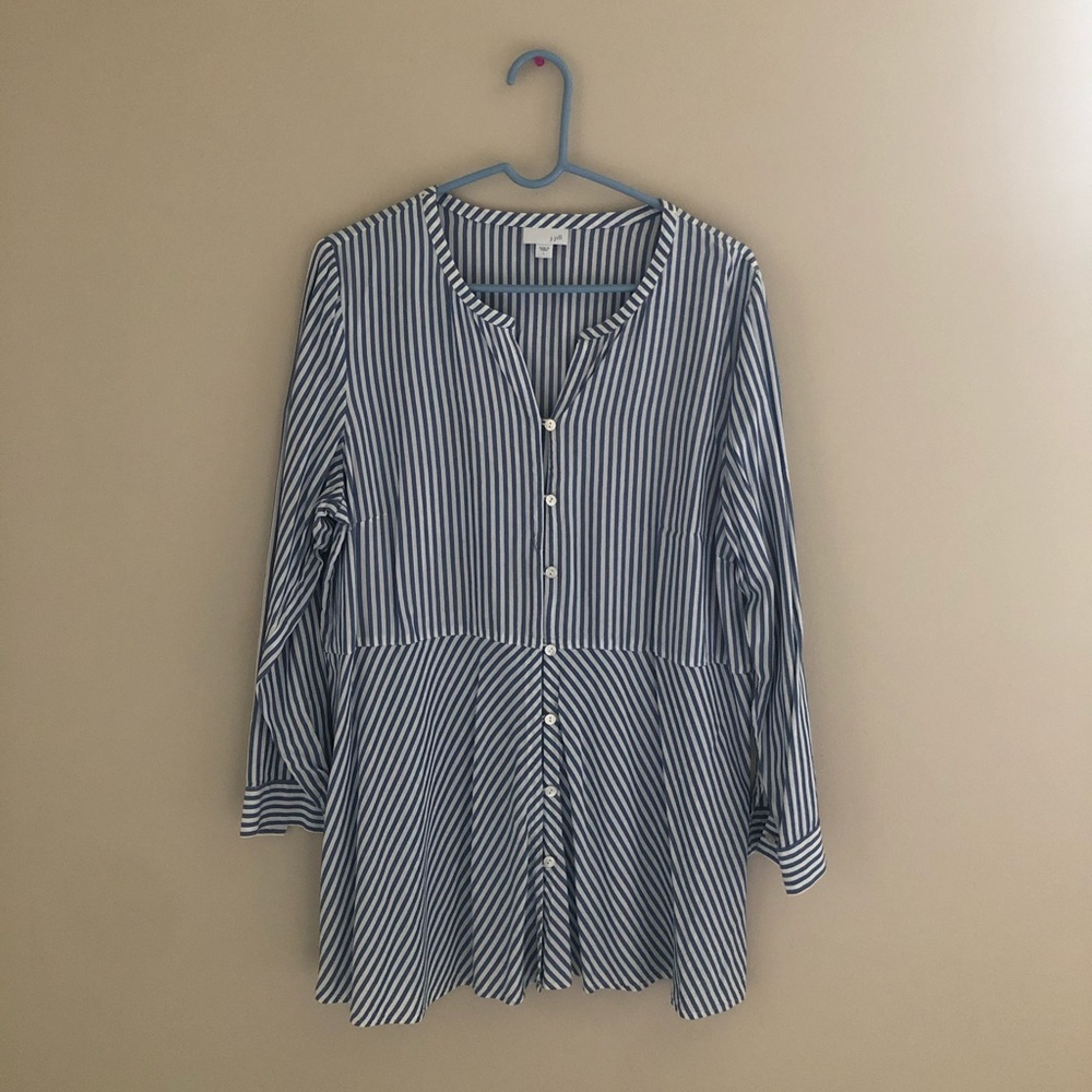 J Jill Striped Button down Blouse